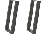 Syfax™ Gambe Per Tavolo Consolle A Forma Di U 2 Pz Antracite 38X(72-73) Cm Acciaio