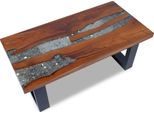 Syfax™ Tavolino Da Salotto In Legno Di Teak E Resina 100X50 Cm