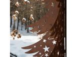 Albero Di Natale 3D In Acciaio Con Acciaio Inox H140 Cm - Decorazione Natalizia Pieghevole In Metallo, Ruggine