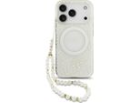Etui Guess Iml Flowers Electro Pearl Strap Magsafe Do Iphone 17 Pro BiałY