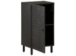 Syfax™ Credenza Nera 40X33X75 Cm In Legno Massello Di Mango