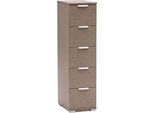 Milanihome.It - Cassettiera 5 Cassetti Per Soggiorno Cucina Bagno Fatto In Italia Cm 27X38X103 Hdi Colorerovere Grigio