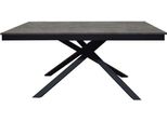 Milanihome.It - Tavolo Da Pranzo Allungabile Di Design Moderno Industrial Cm 80 X 120/160 X 77 Hdi Coloreantracite