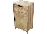 Milani Home - Mobiletto In Legno Con 1 Cassetto E 1 Anta Cm 34 L X 25 P X 64 Hdi Coloremarrone Chiaro