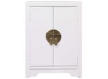 Syfax™ Comodino Bianco 38X28X52 Cm In Legno Di Paulownia