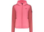 Giacca In Pile Da Donna Con Cappuccio E Tasche - Rosa, Dettagli A Contrasto