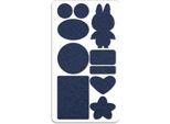 Inf Toppe Di Riparazione Autoadesive Per Piumini - Kit 10 Pz Tessuto Twill Blu Navy