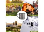 Outdoor 600 Ml Camping Ti Tazza D'acqua Con Manico Pieghevole E Coperchio Per L'escursionismo