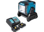 Makita Ml 005 G Sa Lampada Da Cantiere A Batteria 18 / 40 V Max. 3.600 Lm + 2X Batteria 2,0 Ah + Caricabatteria