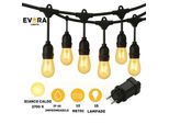 Evura Goods Luci Da Esterno - Stringa Luminosa A Led - 10 Metri - 15 Luci - Luci Di Natale - IP65 Impermeabile - Bianco Caldo - Illuminazione Da Giardino