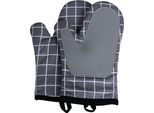 Inf Guanti Da Forno Quadrati In Silicone: Resistenti Al Calore, Antiscivolo (1 Paio) Grigio