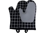 Inf Guanti Da Forno Quadrati In Silicone: Resistenti Al Calore, Antiscivolo (1 Paio) Nero
