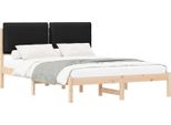 Vidaxl Struttura Letto Con Testiera Imbottita Nera 150 X 200 Cm