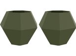 Vidaxl Fioriera 2 Pezzi Verde Oliva 100 X 100 X 80 Cm Acciaio
