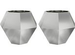 Vidaxl Fioriera 2 Pezzi Argento 100 X 100 X 80 Cm Acciaio Zincato