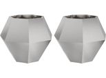 Vidaxl Fioriera 2 Pezzi Argento 75 X 75 X 60 Cm In Acciaio Inox