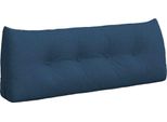 Vidaxl Cuscino Per Lo Schienale Blu 120 X 24 X 50 Cm In Tessuto