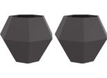 Vidaxl Fioriera 2 Pezzi Nero 100 X 100 X 80 Cm Acciaio