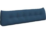 Vidaxl Cuscino Per Lo Schienale Blu 180 X 24 X 50 Cm In Tessuto