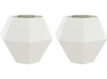 Vidaxl Fioriera 2 Pezzi Bianco 100 X 100 X 80 Cm Acciaio