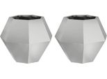 Vidaxl Fioriera 2 Pezzi Argento 50 X 50 X 40 Cm Acciaio Zincato
