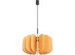 Lampada A Sospensione Mula 45 Giallo 1Xe27 15W Feltro/Acciaio 146X45X45Cm Sollux Lighting