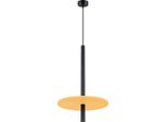 Lampada A Sospensione Feltro 1 Nero/Giallo 1Xg9 8W Feltro/Acciaio 126X30X30Cm Sollux Lighting