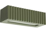 Lampada Da Parete In Ceramica Rigata Verde Oliva 1Xe27 15W Ceramica 10X12X34Cm Sollux Lighting