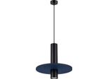 Lampada A Sospensione Pelta 1 Nero/Navy 1Xgu10 10W Feltro/Acciaio 126X30X30Cm Sollux Lighting