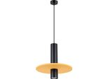 Lampada A Sospensione Pelta 1 Nero/Giallo 1Xgu10 10W Feltro/Acciaio 126X30X30Cm Sollux Lighting