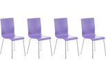 Set Di 4 Sedie Per Visitatori - Sedie Da Attesa - Comfort Ergonomico | Colore: Viola