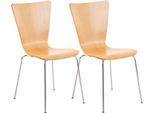 Set Di 2 Sedie Per Visitatori - Sedute Ergonomiche Impilabili - Seduta Confortevole | Colore: Naturale