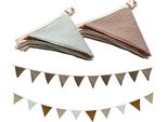 Bunting In Mussola Di Cotone Per La Cameretta - Bunting Decorativo - Tessuto Per La Cameretta - Accessori Decorativi Per La Cameretta E Il Lettino