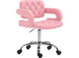 Sedia Da Ufficio - Sedia Da Ufficio - Comfort Regolabile In Altezza Con Rivestimento In Pelle Finta | Colore: Rosa