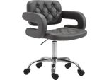 Sedia Da Ufficio - Sedia Da Ufficio - Comfort Regolabile In Altezza Con Rivestimento In Pelle Finta | Colore: Grigio