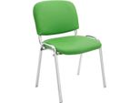 Sedia Impilabile - Sedia Da Conferenza - Pelle Finta E Metallo Robusto - Impilabile Per Risparmiare Spazio | Colore: Verde