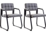 Set Di 2 Comode Sedie Per Visitatori - Sedie Per Riunioni - Lussuosa Posizione Di Seduta | Colore: Grigio