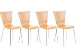 4X Sedia Per Visitatori - Sedie Per Riunioni - Seduta Ergonomica, Design Impilabile | Colore: Naturale