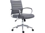 Sedia Ergonomica Da Ufficio, Sedia Da Ufficio - Comfort Regolabile, Struttura Cromata | Materiale: Pelle Finta. Colore: Grigio