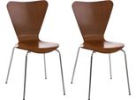 2X Sedie Ergonomiche Per Visitatori - Sedie Da Attesa - Seduta Confortevole, Design Impilabile | Colore: Marrone