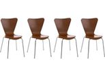 Sedia Per Visitatori 4X - Sedia Per Ospiti - Comfort Ergonomico, Design Impilabile | Colore: Marrone