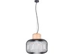 Lampada A Sospensione Gabbia 35 1Xe27 15W Acciaio/Legno 183X35X35Cm Sollux Lighting