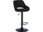 Sgabello Moderno - Sgabello - Altezza Regolabile, Girevole A 360° E Rivestimento In Tessuto | Colore: Nero | Colore Base: Nero