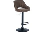 Sgabello Moderno - Sgabello - Altezza Regolabile, Girevole A 360° E Rivestimento In Tessuto | Colore: Marrone | Colore Base: Nero