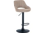 Sgabello Moderno - Sgabello - Altezza Regolabile, Girevole A 360° E Rivestimento In Tessuto | Colore: Taupe | Colore Base: Nero