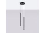 Lampada A Sospensione Arche 2P Nero 2Xg9 8W Acciaio 118X15X15Cm Sollux Lighting