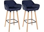 Sgabello Da Bar, Sgabello In Velluto, Elevato Comfort Di Seduta - Moderno - Legno Di Faggio | Colore: Blu Scuro