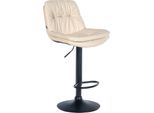 Sgabello Da Bar Pelle Artificiale - Sgabello - Elevato Comfort Di Seduta - Facile Da Pulire - Moderno E Regolabile | Colore: Crema | Materiale Telaio: Metallo Nero Opaco