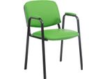 Sedia Da Conferenza In Pelle Finta - Sedia Impilabile - Salvaspazio E Confortevole | Colore: Verde