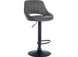 Sgabello Regolabile In Pelle Finta - Sgabello - Girevole A 360°, Facile Da Pulire Colore: Grigio | Colore Base: Nero